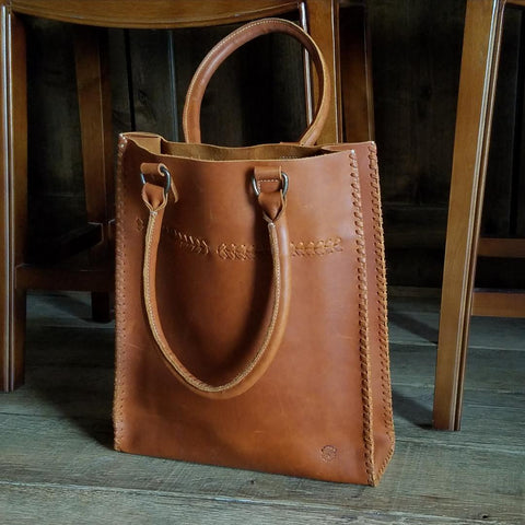 I1003 Braided Tote (Color: Whiskey)