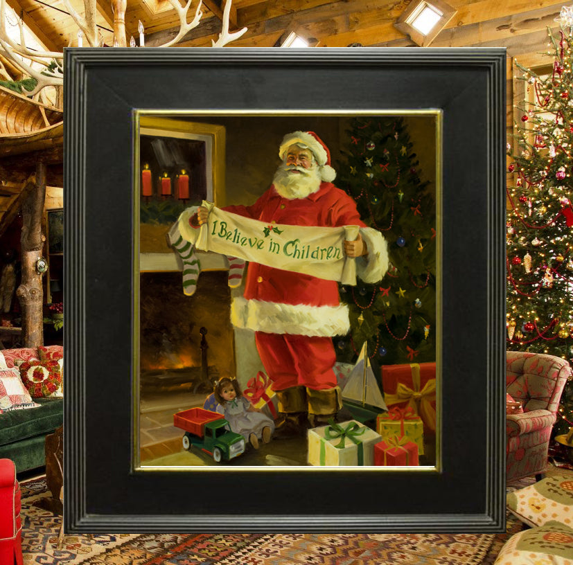 CD1025 I Believe in Santa Canvas Giclee Small  - Framed 11"X 14"