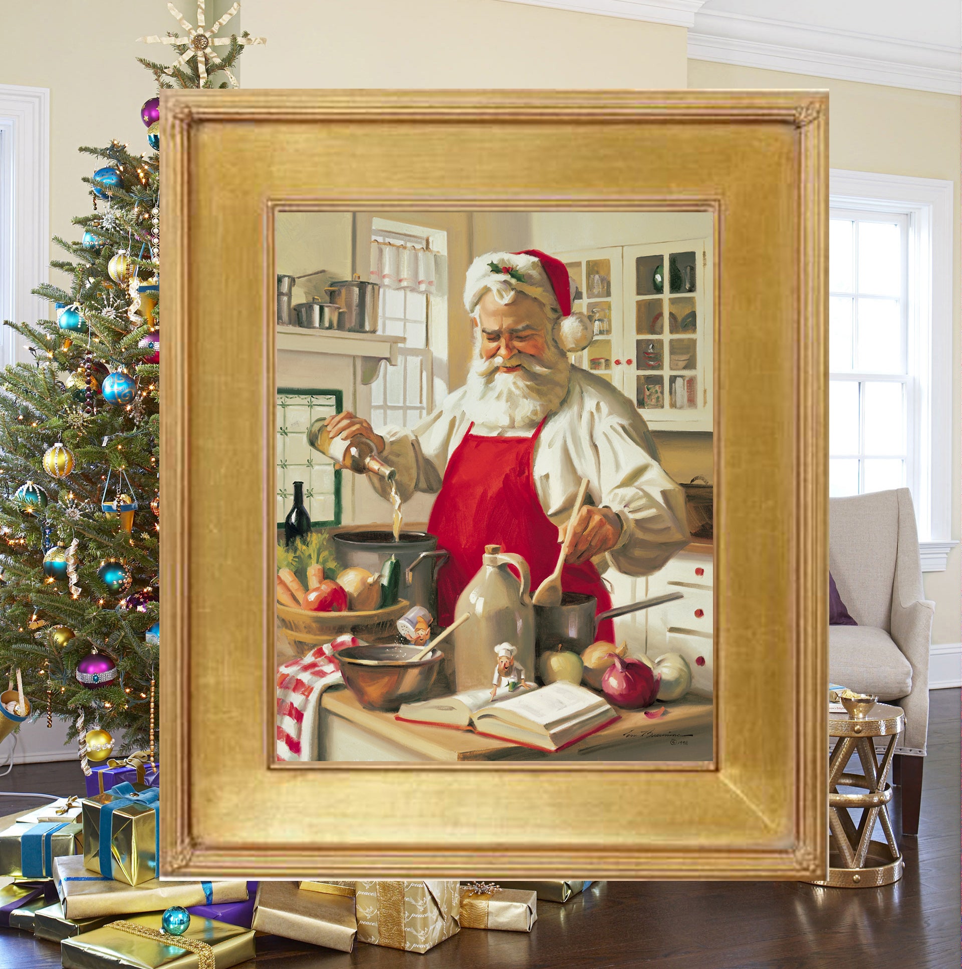 CD1020 Pinch of Cheer Canvas Giclee Small  - Framed 11"X 14"