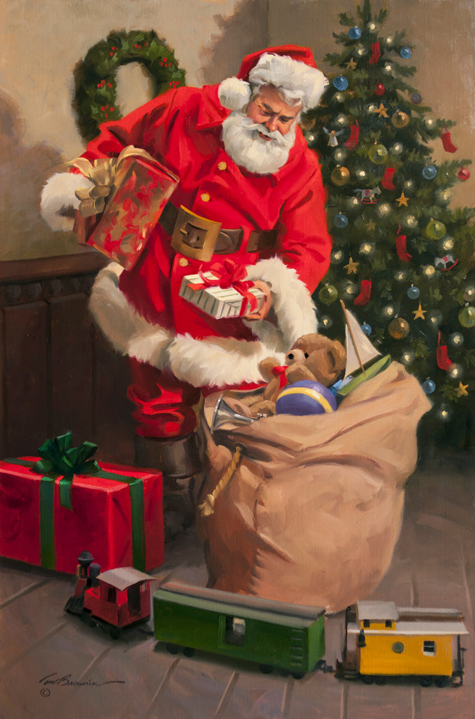 CC1038 A Special Gift For Santa- Unframed Canvas Giclee 11" X 14"