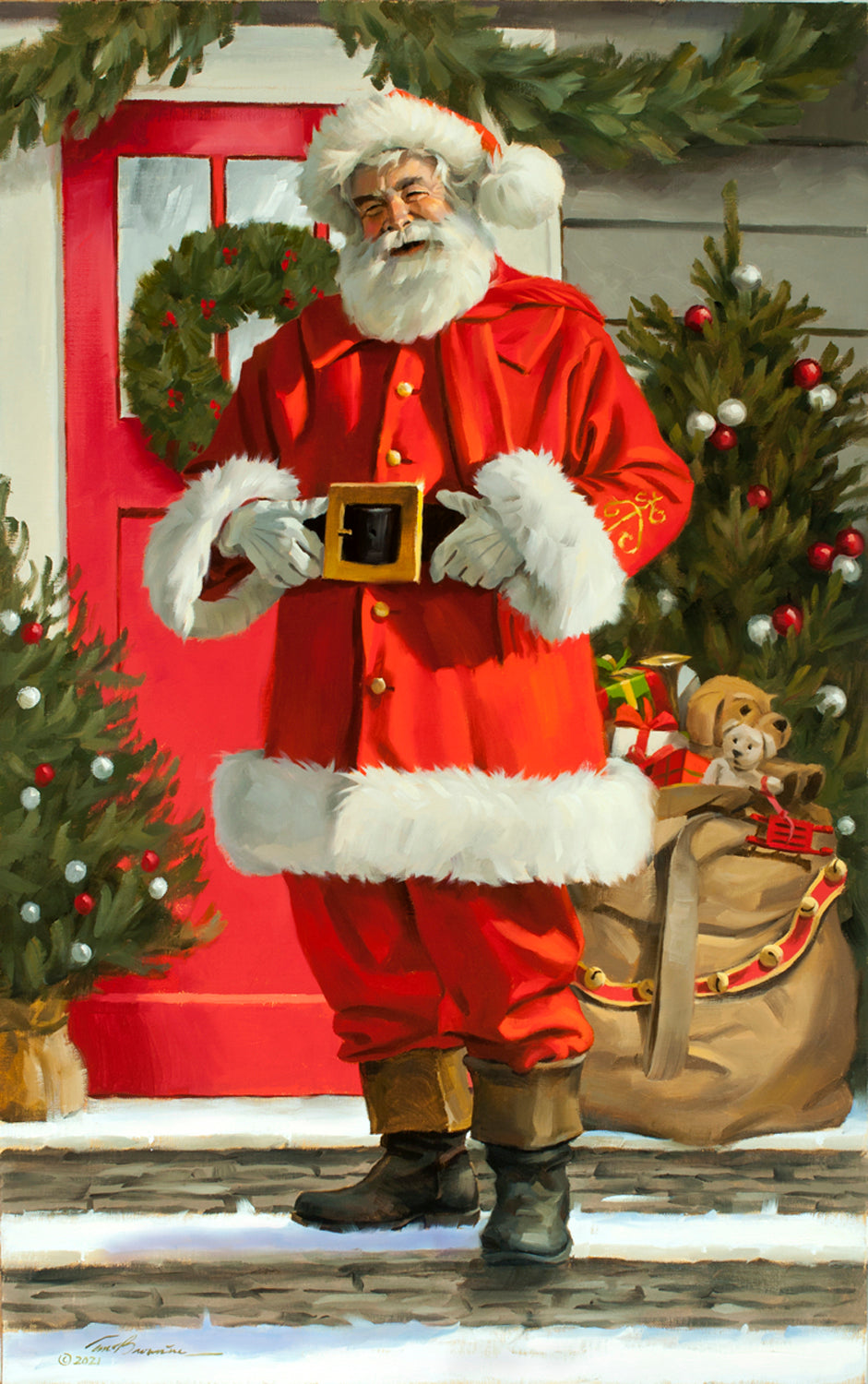 CC999 Christmas Is Here Again - Unframed Canvas Giclee 11" X 14"