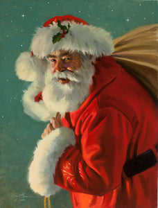 CB998 He's Coming to Town Unframed Canvas Giclee 20" X 24"