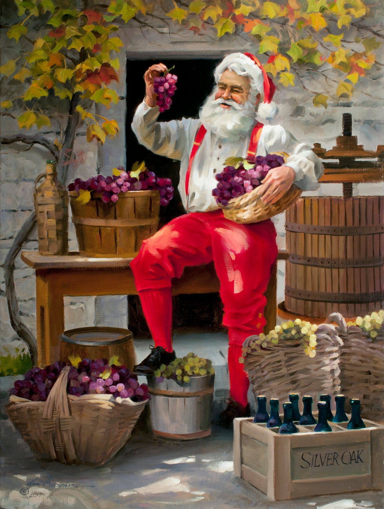 CC1024 Vintage Santa - Unframed Canvas Giclee 11" X 14"