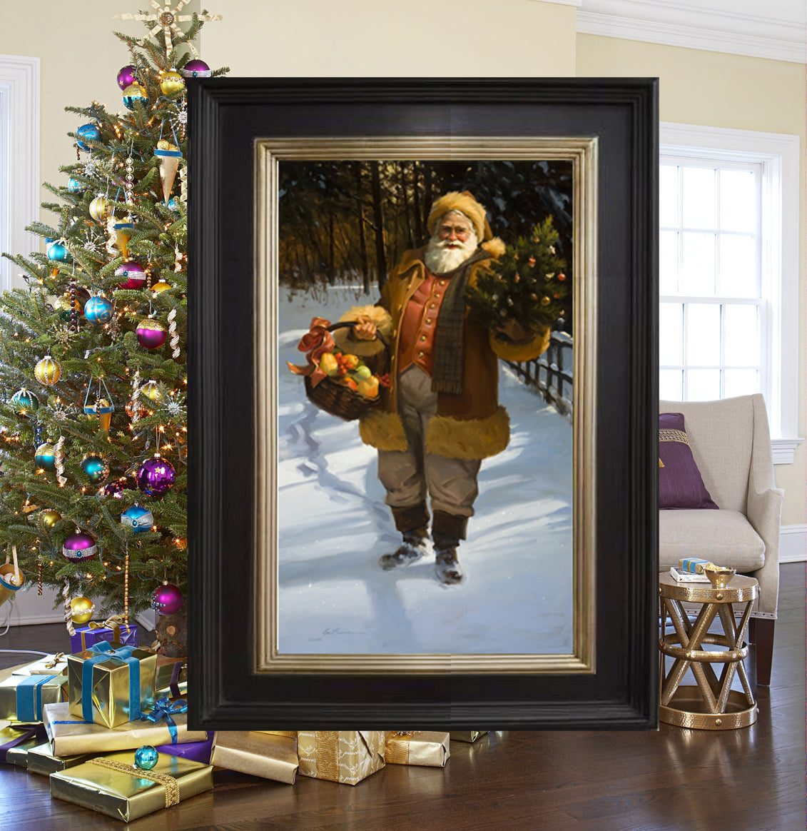 CD1026 Bearing Gifts Canvas Giclee Small  - Framed 11"X 14"