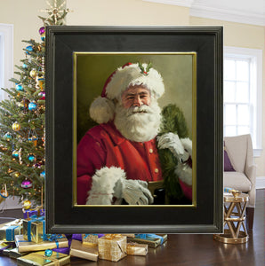 CA1005 Gleeful Santa Canvas Giclee Large - Framed 16" X 20"