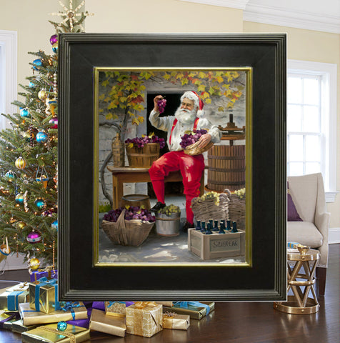 CA1024 Vintage Santa Canvas Giclee Large - Framed  18" X 24"