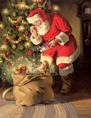CB1011 Gift For Santa - Unframed Canvas Giclee 18" X 24