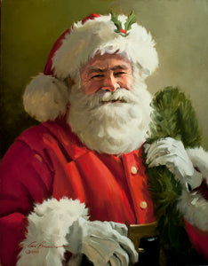 CB1005 Gleeful Santa  - Unframed Canvas Giclee 16" X 20"