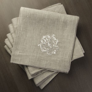 W1044 Flax Napkins with Royal Crown